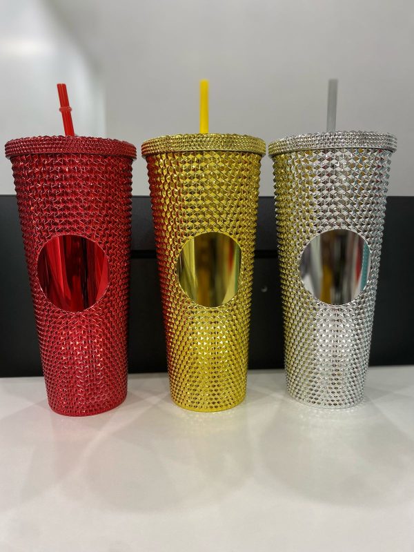 24oz Studded Cup with Straw - Image 2